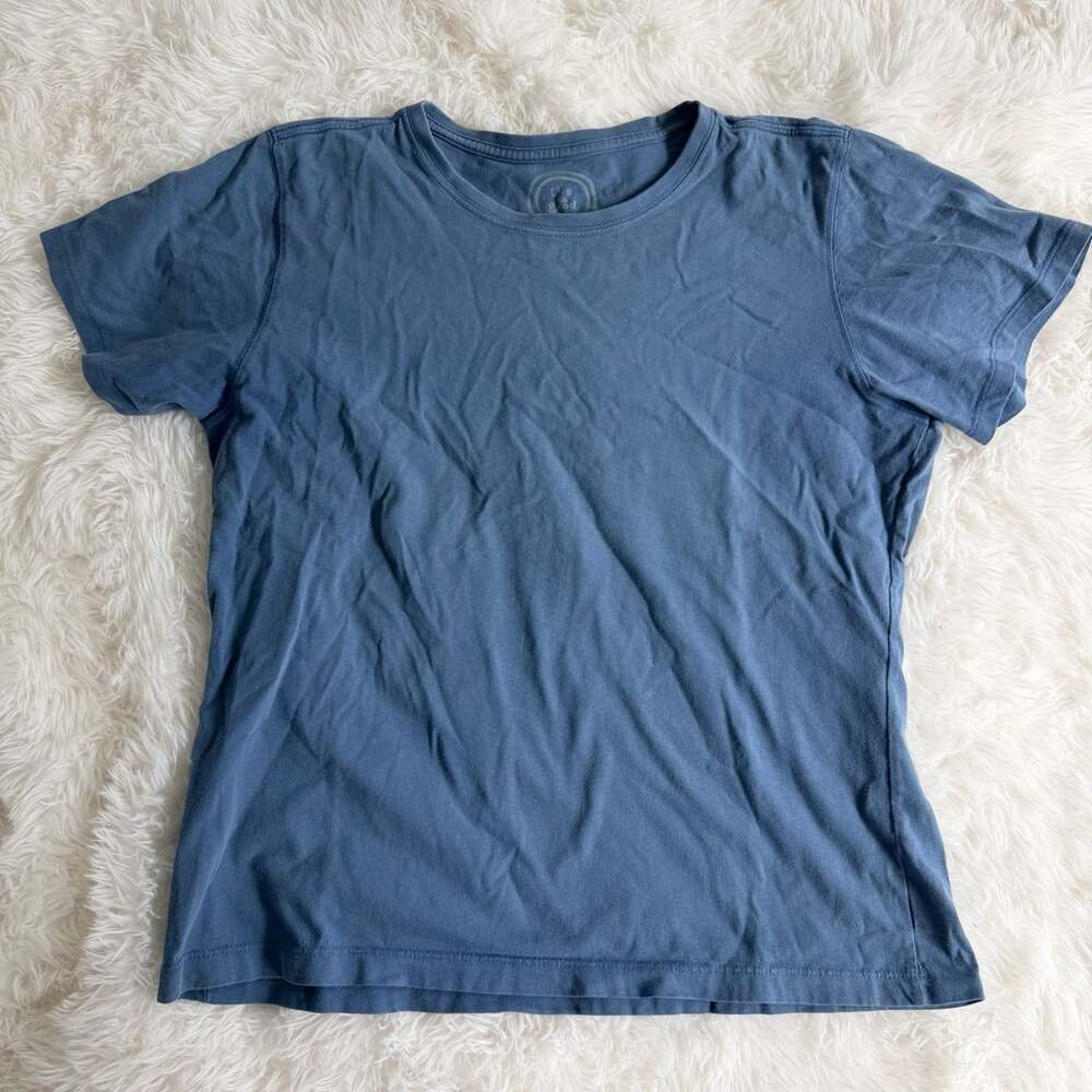 Life is Good Women's Blue Short Sleeve Crewneck T-Shirt